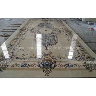 Luxury Waterjet Marble Medallion Flooring Pattern for Hotel Lobby