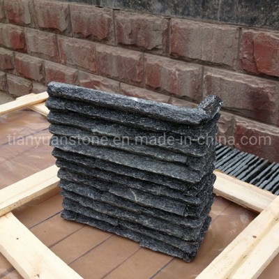 Black Slate Culture Stacked Stone Textures Ledge Stone for Walls