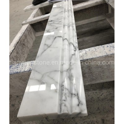 Calacatta White Marble Polished Skirting Baseboard Moulding